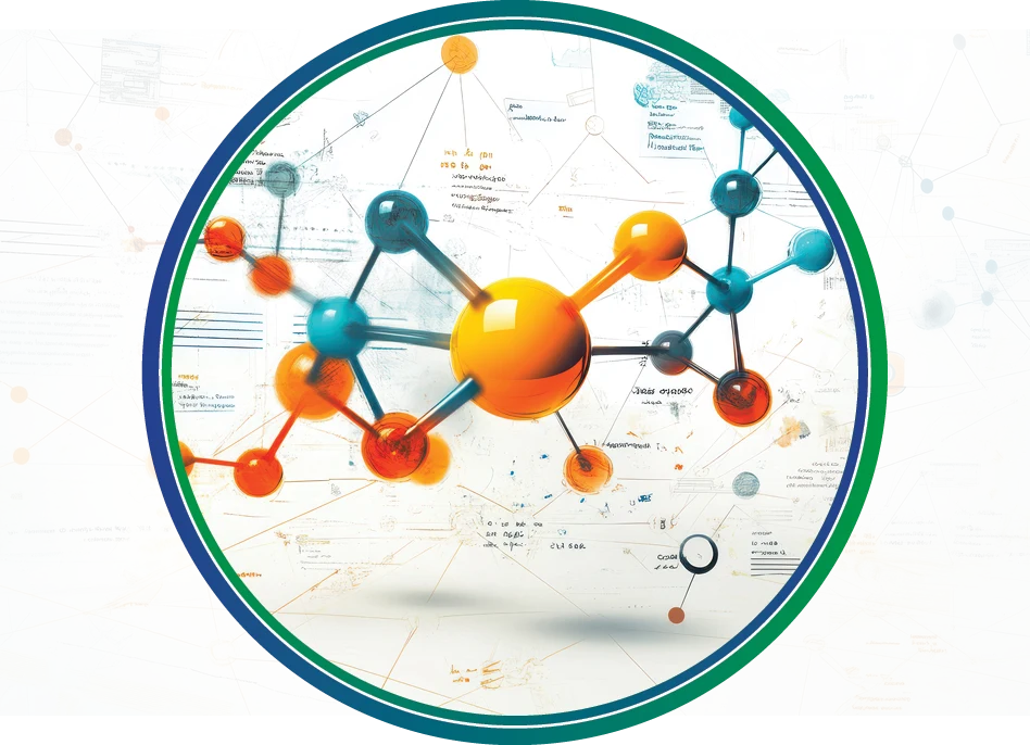 Molecular model representing proprietary technology in action